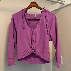Fabletics Purple Twist-Front Hoodie